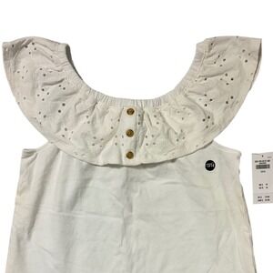 Abercrombie Kids Girls White Eyelet Ruffle Off Shoulder Top Size 13/14 NWT J4